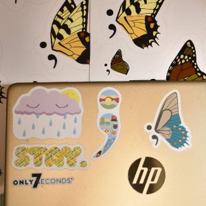 Semicolon Butterfly Stickers